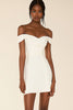 Load image into Gallery viewer, White Satin Off The Shoulder Short Bodycon Graduation Dress