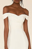 Load image into Gallery viewer, White Satin Off The Shoulder Short Bodycon Graduation Dress