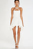 Load image into Gallery viewer, White Chiffon Short A Line Graduation Dress with Ruffles