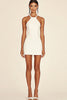 Load image into Gallery viewer, Simple White Satin Halter Short Bodycon Graduation Dress