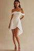 Load image into Gallery viewer, White Sequins Off The Shoulder Short A Line Graduation Dress