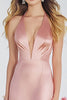 Load image into Gallery viewer, Pink Satin Halter A Line Long Prom Dress with Slit
