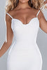 Load image into Gallery viewer, White Chiffon Spaghetti Straps Mermaid Engagement Dress with Slit