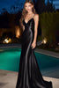Load image into Gallery viewer, Black Spaghetti Straps Mermaid Long Prom Dress
