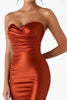 Load image into Gallery viewer, Rust Sweetheart Ruched Satin Mermaid Long Prom Dress