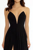 Load image into Gallery viewer, Black A Line Strapless Long Prom Dress with Slit