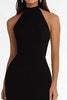 Load image into Gallery viewer, Black High Neck Mermaid Long Prom Dress with Slit