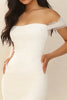 Load image into Gallery viewer, White Short Bodycon Pleated Graduation Dress with Lace
