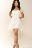 Load image into Gallery viewer, White Organza Short A Line Graduation Dress with Pleats