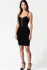 Load image into Gallery viewer, Black Satin Spaghetti Straps Short Bodycon Cocktail Dress