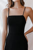 Load image into Gallery viewer, Black Satin Short Spaghetti Straps Bodycon Cocktail Dress