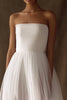 Load image into Gallery viewer, White Tulle Strapless High-Low Engagement Dress with Pleats