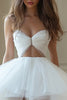 Load image into Gallery viewer, White Organza Strapless High-Low Graduation Dress with Ruffles