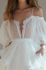 Load image into Gallery viewer, White Cold Shoulder Short Graduation Dress with Ruffles