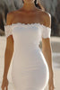 Load image into Gallery viewer, White Satin High-Low Engagement Dress with Lace