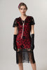 Load image into Gallery viewer, Sparkly Black Golden Bodycon Short Fringe 1920s Dress