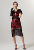 Load image into Gallery viewer, Sparkly Black Golden Bodycon Short Fringe 1920s Dress