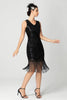 Load image into Gallery viewer, Sparkly Black Burgundy Bodycon Sleeveless Fringe 1920s Dress