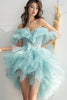 Load image into Gallery viewer, Sparkly Light Green Organza Tiered Short Prom Dress