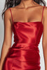 Load image into Gallery viewer, Red Satin Bodycon Spaghetti Straps Short Prom Dress