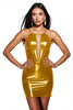 Load image into Gallery viewer, Golden Bodycon Satin Short Corset Prom Dress