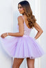 Load image into Gallery viewer, Sparkly Lilac Corset Tulle A Line Short Prom Dress