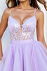 Load image into Gallery viewer, Sparkly Lilac Corset Tulle A Line Short Prom Dress