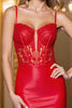 Load image into Gallery viewer, Red Bodycon Satin Short Prom Dress with Appliques