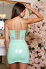 Load image into Gallery viewer, Light Green Bodycon Corset Short Prom Dress