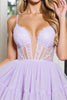 Load image into Gallery viewer, Lilac Tulle A Line Corset Short Prom Dress with Appliques