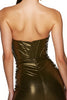 Load image into Gallery viewer, Sparkly Dark Golden Corset Satin Bodycon Short Prom Dress