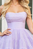 Load image into Gallery viewer, Lilac A Line Tulle Strapless Short Prom Dress