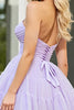Load image into Gallery viewer, Lilac A Line Tulle Strapless Short Prom Dress