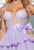 Load image into Gallery viewer, Lilac Corset Tulle A Line Short Prom Dress with Appliques