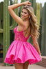 Load image into Gallery viewer, Corset Fuchsia Tulle A Line Short Prom Dress with Appliques