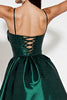 Load image into Gallery viewer, Dark Green Satin Corset A Line Short Prom Dress
