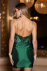 Load image into Gallery viewer, Sparkly Corset Peacock Green Satin Short Prom Dress
