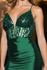 Load image into Gallery viewer, Sparkly Corset Peacock Green Satin Short Prom Dress