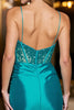Load image into Gallery viewer, Sparkly Corset Peacock Green Satin Short Prom Dress