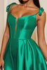 Load image into Gallery viewer, Dark Green A Line Satin Corset Short Prom Dress