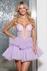 Load image into Gallery viewer, Lilac Corset A Line Tulle Short Prom Dress with Appliques