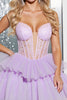 Load image into Gallery viewer, Lilac Corset A Line Tulle Short Prom Dress with Appliques