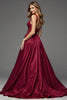 Load image into Gallery viewer, Burgundy Deep V-Neck A Line Maxi Prom Dress with Lace