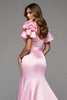 Load image into Gallery viewer, Pink Satin Ruffled Mermaid Maxi Prom Dress with Slit