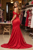 Load image into Gallery viewer, Red Corset A Line Corset Maxi Lace Prom Dress