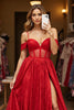 Load image into Gallery viewer, Red Corset A Line Corset Maxi Lace Prom Dress