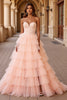 Load image into Gallery viewer, Blush Ball Gown Tulle Maxi Prom Dress with Ruffles