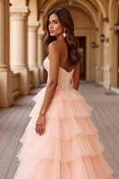 Load image into Gallery viewer, Blush Ball Gown Tulle Maxi Prom Dress with Ruffles