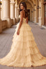 Load image into Gallery viewer, Blush Ball Gown Tulle Maxi Prom Dress with Ruffles