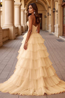 Load image into Gallery viewer, Blush Ball Gown Tulle Maxi Prom Dress with Ruffles